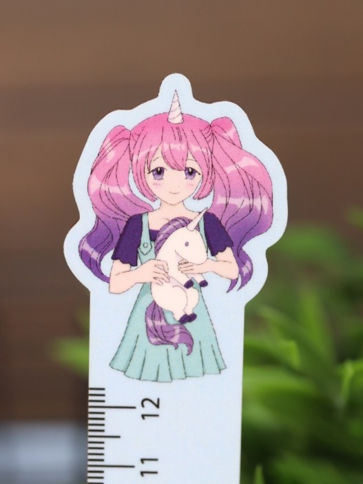 Линейка ЭКО из дерева iLikeGift Аниме "Девушка единорог" 