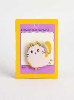 Значок акриловый iLikeGift &quot;White-red cat&quot;