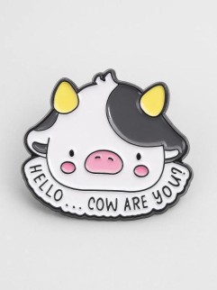 Значок металлический iLikeGift &quot;Hello, cow are you!&quot;