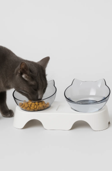 Набор из 2-х мисок на подставке для кошек "Мяу" (350 мл)