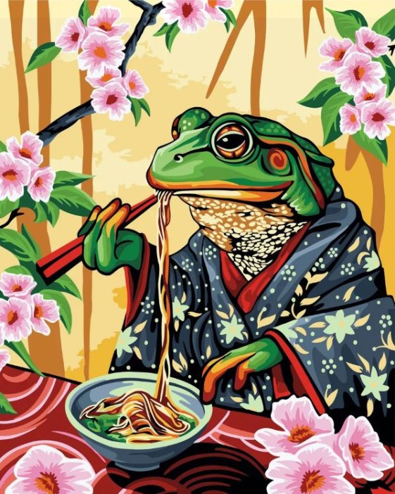 Картина по номерам 40*50 &quot;Госпожа лягушка&quot; (23 цвета) 