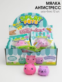 Мялка - антистресс «Cute pets», шоубокс 12 шт.