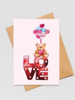 Набор открыток 5 шт. «Мишка. LOVE», 10*15 см