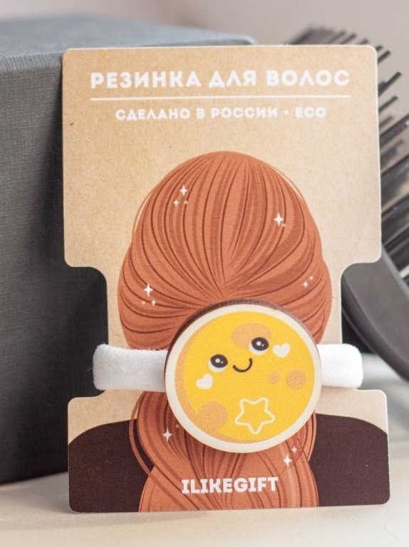 Резинка для волос ЭКО из дерева "СОЛНЦЕ"