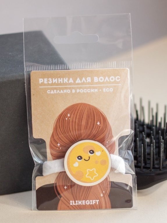 Резинка для волос ЭКО из дерева "СОЛНЦЕ"