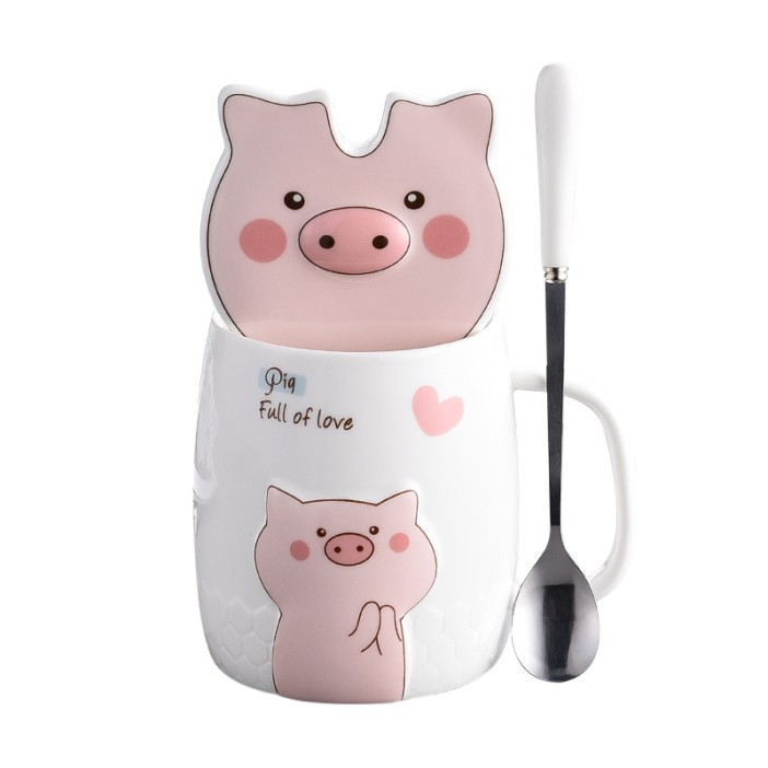 Кружка керамическая &quot;Happy pig&quot;, mix 