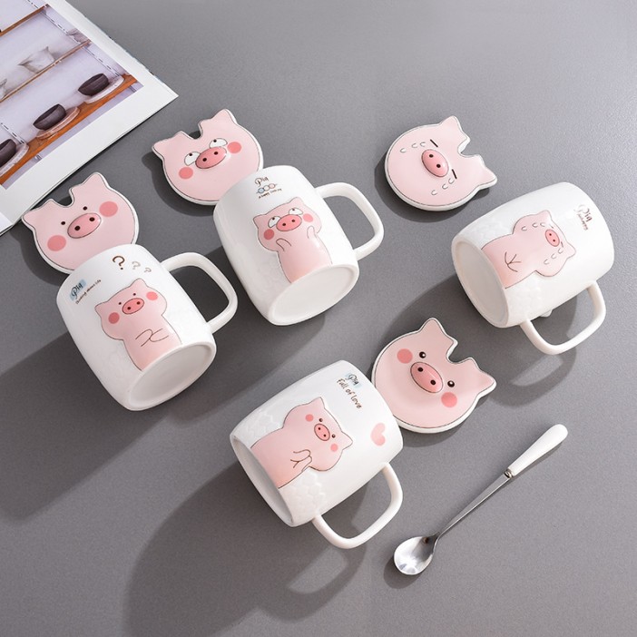 Кружка керамическая &quot;Happy pig&quot;, mix 