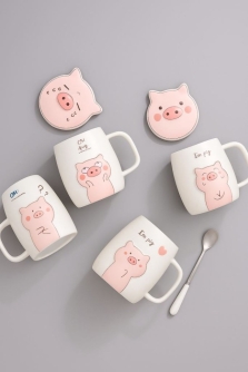 Кружка керамическая "Happy pig", mix