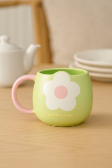 Кружка керамическая «White flower two», green (350 мл)