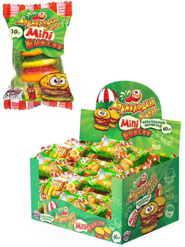Набор жевательный мармелад «Мармеладсы в деле мини Бургер», 60 шт. 