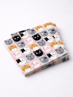 Салфетки бумажные трехслойные 20шт. "Кошки с ушками" (33*33 см)