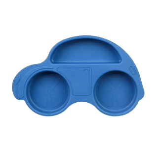 Тарелка силиконовая &quot;Car&quot;, blue