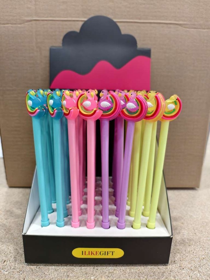 Ручка "Радужный фламинго", микс