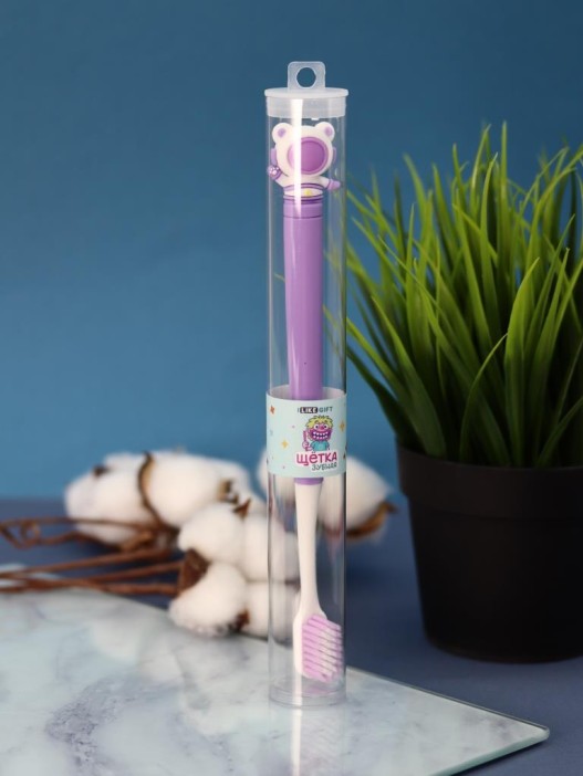 Зубная щётка для взрослых iLikeGift &quot;Cosmonaut smile&quot;, purple (21 см) 