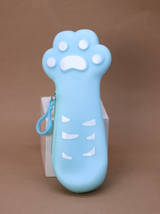 Пенал силиконовый "Тигровая лапа", синий. 