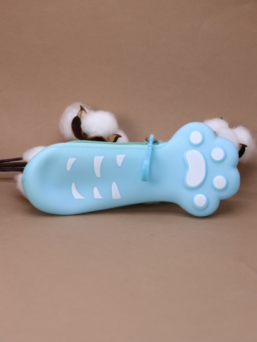 Пенал силиконовый "Тигровая лапа", синий. 