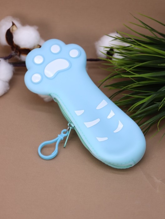 Пенал силиконовый "Тигровая лапа", синий. 