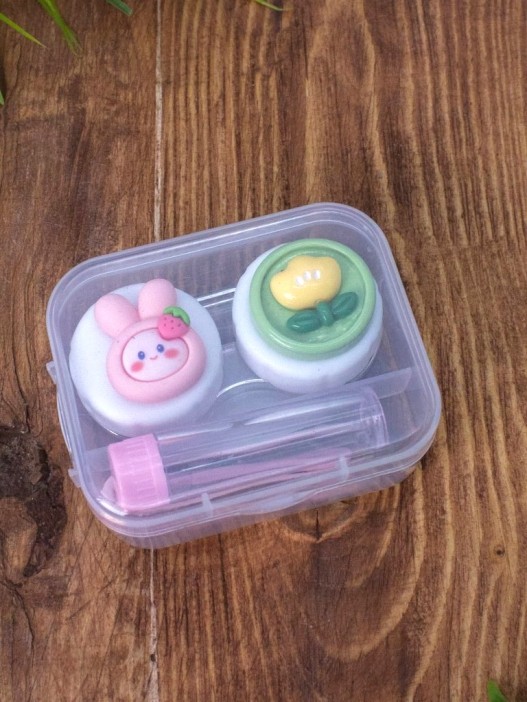 Контейнер для линз &quot;Bright friends&quot;, pink bunny 