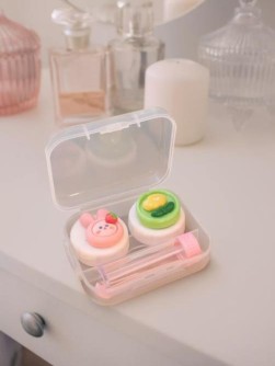 Контейнер для линз "Bright friends", pink bunny