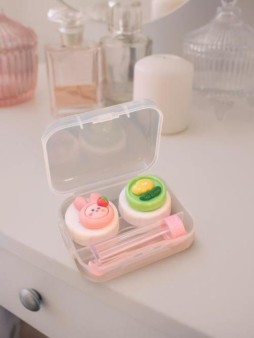 Контейнер для линз "Bright friends", pink bunny