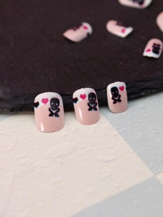 Накладные ногти GIRLY    «Black and white», 12 шт., с клеевыми пластинами 