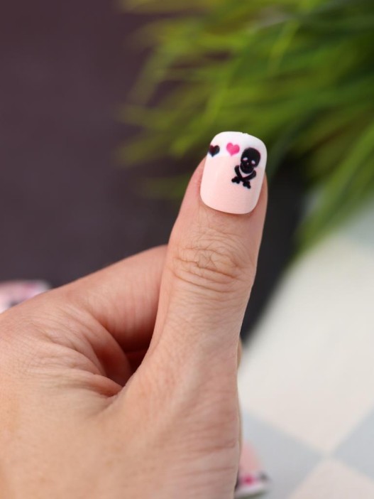 Накладные ногти GIRLY    «Black and white», 12 шт., с клеевыми пластинами 