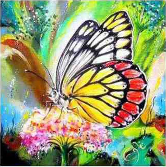 Алмазная мозаика без подрамника &quot;Бабочка 16&quot;, 15х20 см 