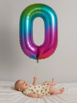 Шар фольгированный "Multicolour numbers" цифра 0, (80 см)