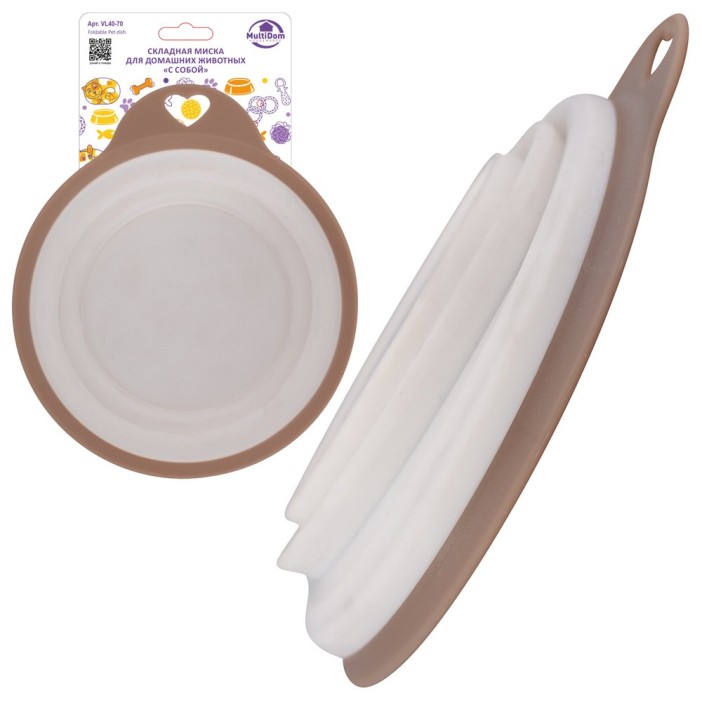Складная миска для домашних животных &quot;С собой&quot; (14x4см, 350мл) 