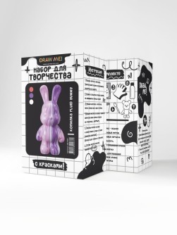 Набор для творчества с красками(3*60мл)-копилка"Fluid bunny",22см(белый/розовый/сиреневый)