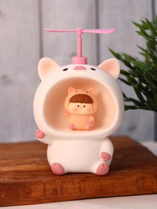 Kопилка - ночник «Baby pig fan», white (13,5 см), пластик 