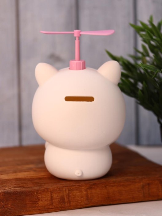 Kопилка - ночник «Baby pig fan», white (13,5 см), пластик 