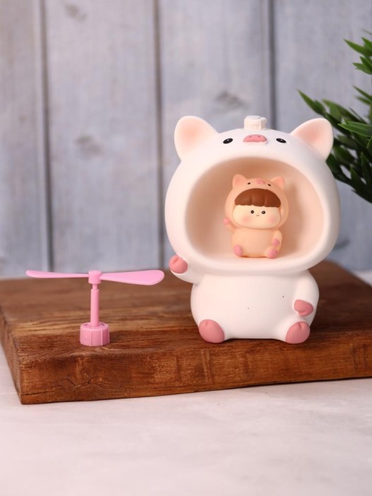 Kопилка - ночник «Baby pig fan», white (13,5 см), пластик 