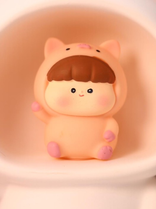 Kопилка - ночник «Baby pig fan», white (13,5 см), пластик 