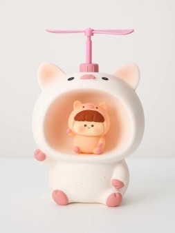 Kопилка - ночник «Baby pig fan», white (13,5 см), пластик