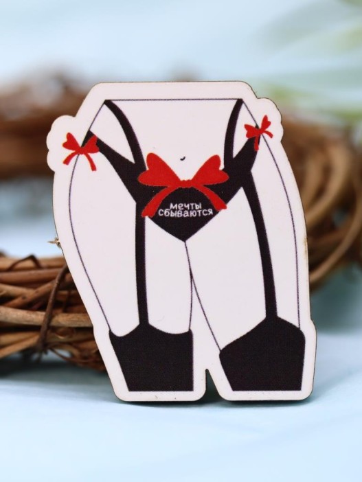 Значок ECO из дерева LOL LAB &quot;Мечты сбываются&quot; 