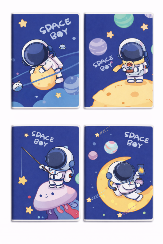 Тетрадь в линейку, 64 листа "Space boy", mix (9,4*13,4 см) 
