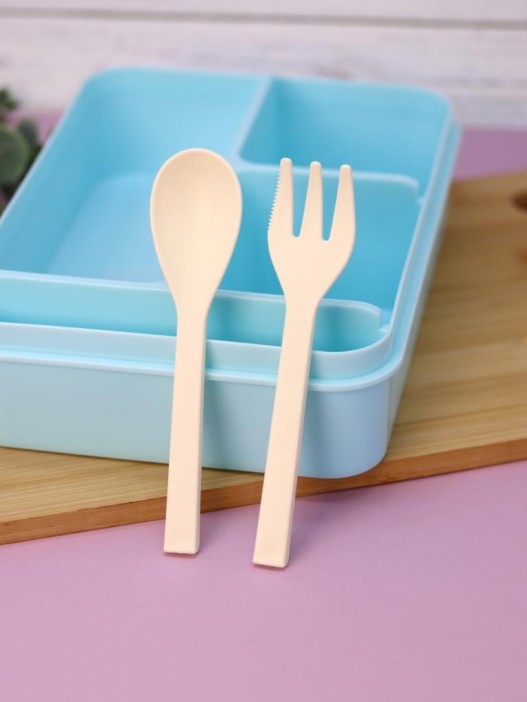 Ланчбокс &quot;ENJOY LIFE&quot;, blue (ложка+вилка), 1250 мл 