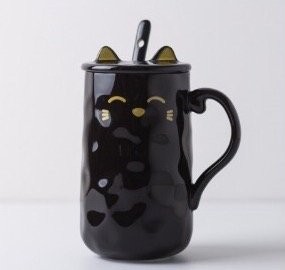 Кружка "Кот", черная (420мл)