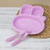 Тарелка &quot;Little rabbit&quot;, pink (ложка+вилка) 