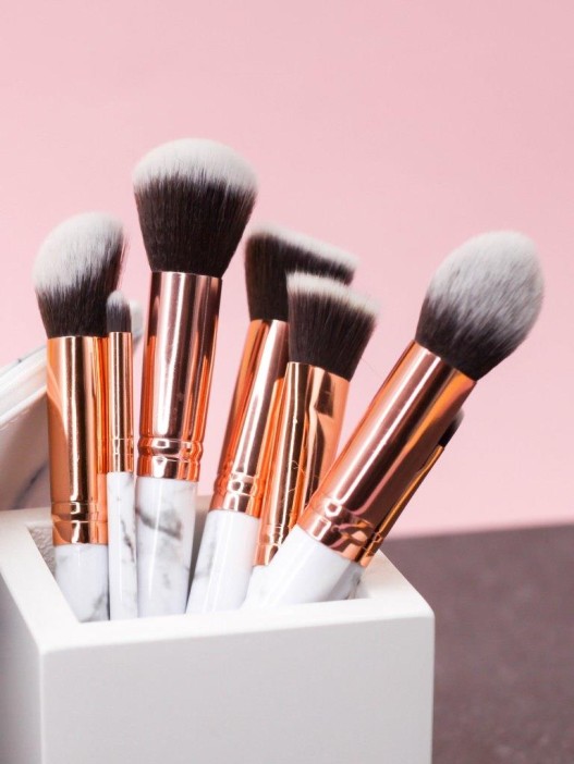 Набор кистей для макияжа &quot;Marble&quot;, 10 кистей, white 