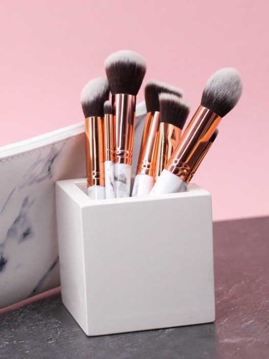 Набор кистей для макияжа &quot;Marble&quot;, 10 кистей, white 