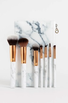 Набор кистей для макияжа "Marble", 10 кистей, white
