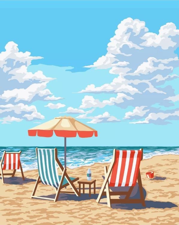 Картина по номерам 40*50 "Пляж" (15 цветов)