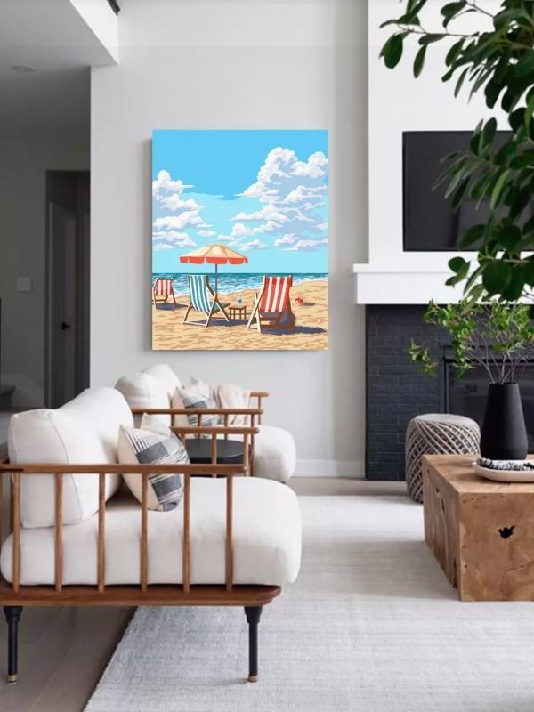 Картина по номерам 40*50 "Пляж" (15 цветов)