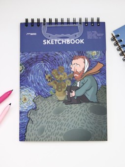 Скетчбук (B5) "Vincent starry night", blue (18*25) 30 л. 130 г/м