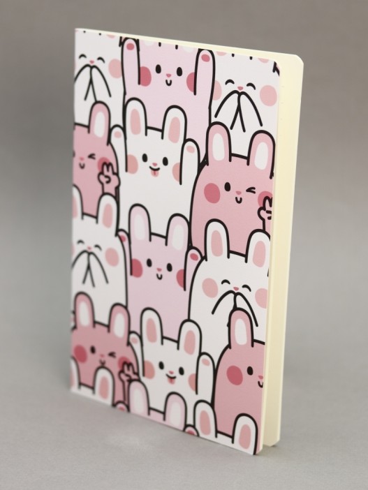 Блокнот (А5) "Many rabbit", pink (14.5*21) 