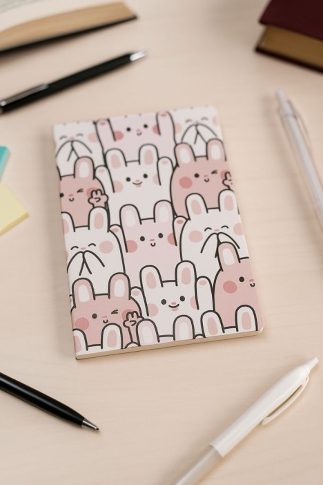 Блокнот (А5) "Many rabbit", pink (14.5*21) 