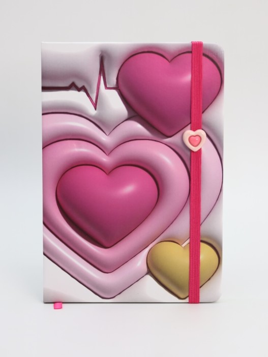 Блокнот (А5) &quot;3D Heart rate&quot;, white (14.5*21) 