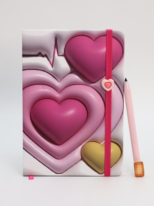 Блокнот (А5) &quot;3D Heart rate&quot;, white (14.5*21) 